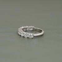 Round Cut Lab Grown Diamond Half Eternity Wedding Band