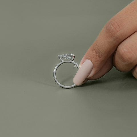 Pear Cut Lab Diamond Solitaire Engagement Ring