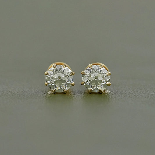 Round Cut Lab Diamond Stud Earrings Stud