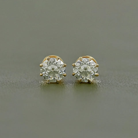Round Cut Lab Diamond Stud Earrings