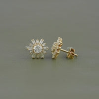 Round Lab Diamond Cluster Set Stud Earrings