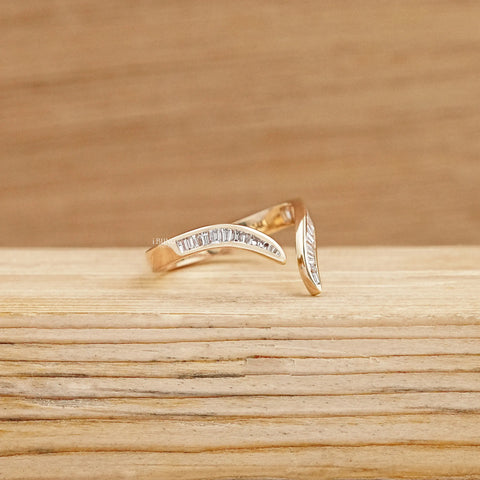 Baguette Diamond Channel Set V Shape Wedding Band