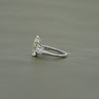 Old Mine Pear Lab Diamond Three Stone Ring