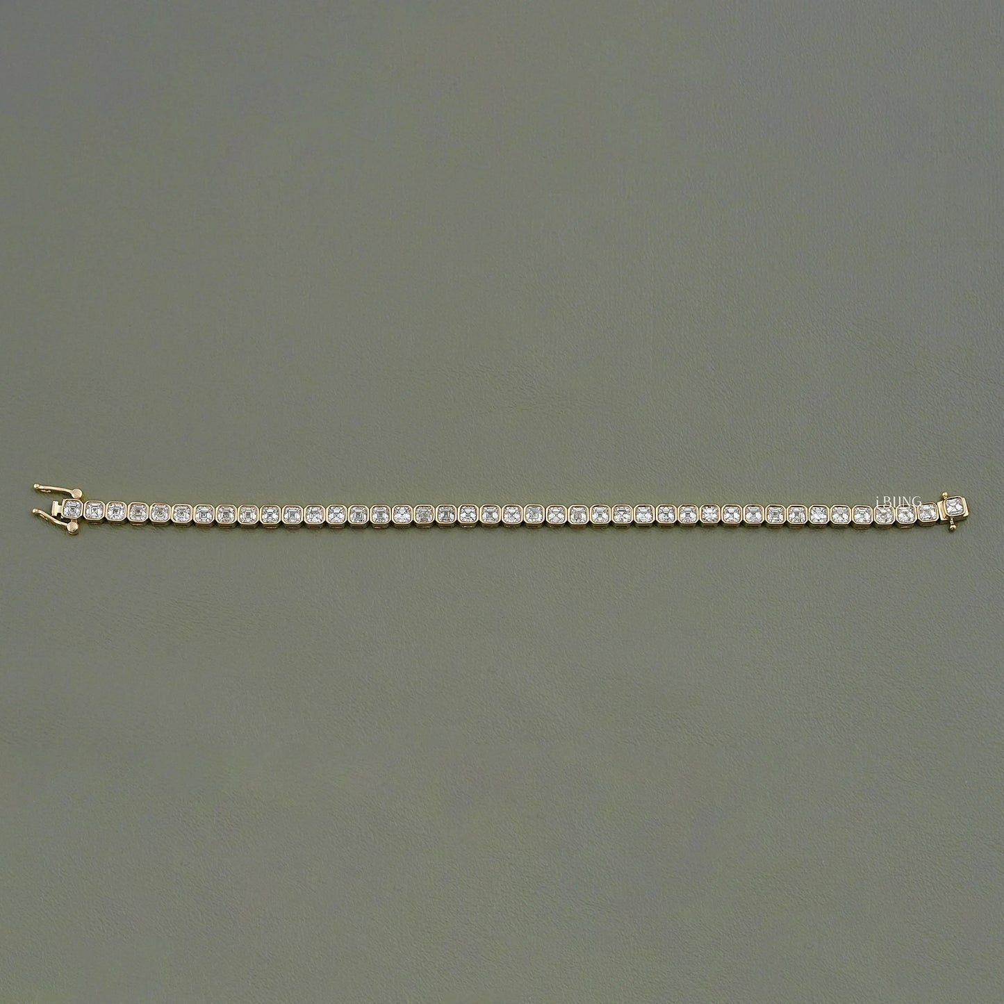 Asscher Cut Lab Diamond Bezel Set Tennis Bracelet Tennis Bracelet