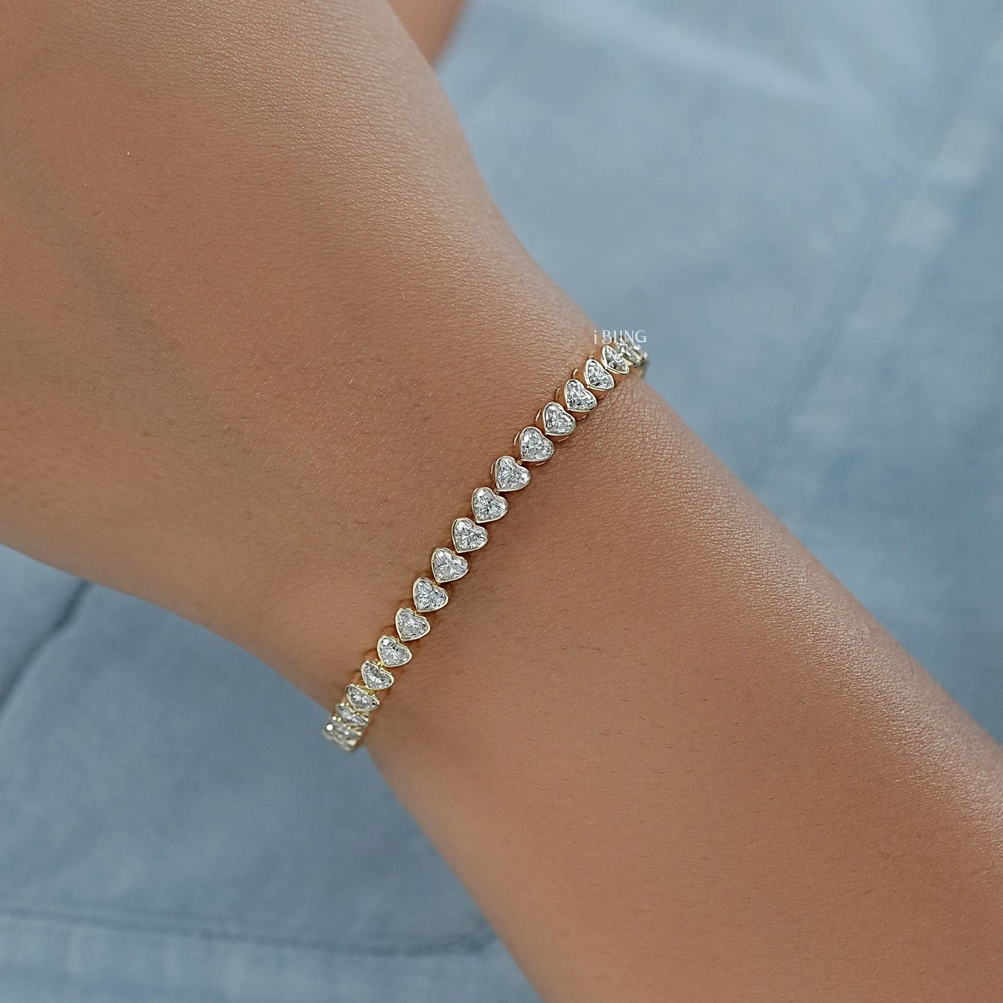 Heart Cut Lab Grown Diamond Tennis Bracelet