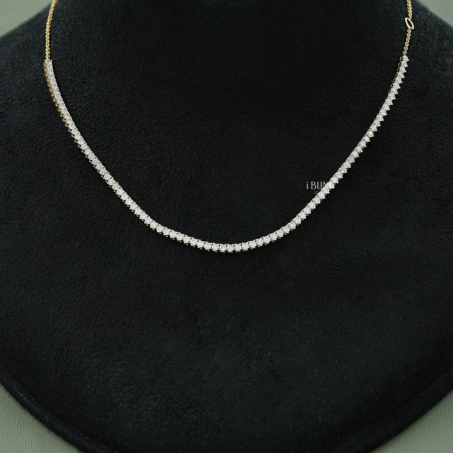 Round Cut Diamond Tennis Chain Necklace