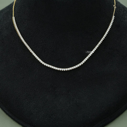 Round Cut Diamond Tennis Chain Necklace
