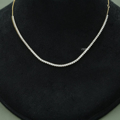 Round Cut Diamond Tennis Chain Necklace