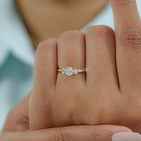 Old European Round Three Stone Anniversary Ring