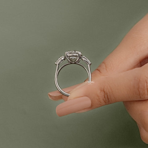Three Stone Round Diamond Engagement Ring