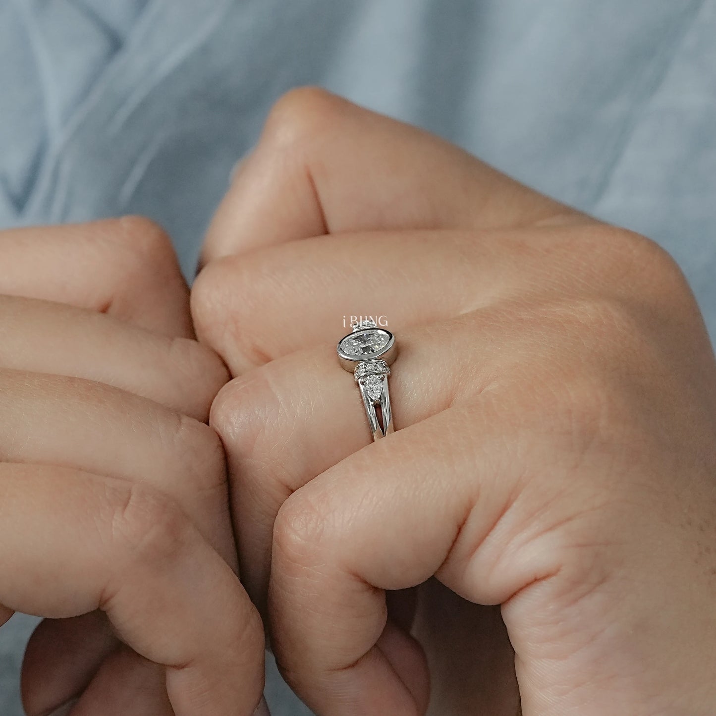 Oval Cut Lab Grown Diamond Three Stone Ring Three Stone Ring