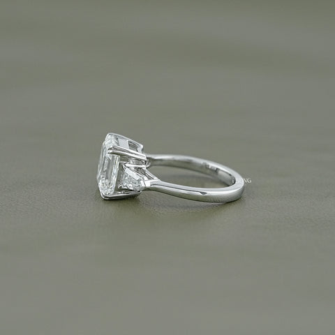 Asscher Cut Lab Grown Diamond Three Stone Ring