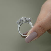 Three Stone Oval Cut Lab Diamond Engagement Ring
