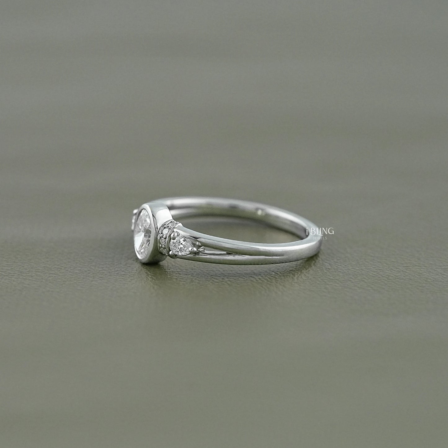 Oval Cut Lab Grown Diamond Three Stone Ring Three Stone Ring
