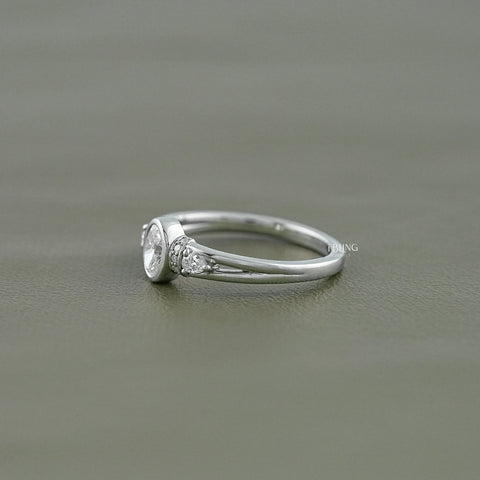 Oval Cut Lab Grown Diamond Three Stone Ring