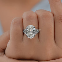 Three Stone Oval Diamond Engagement Ring