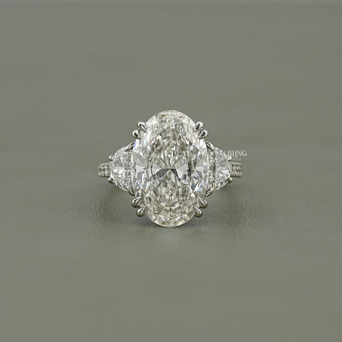 Three Stone Oval Diamond Engagement Ring