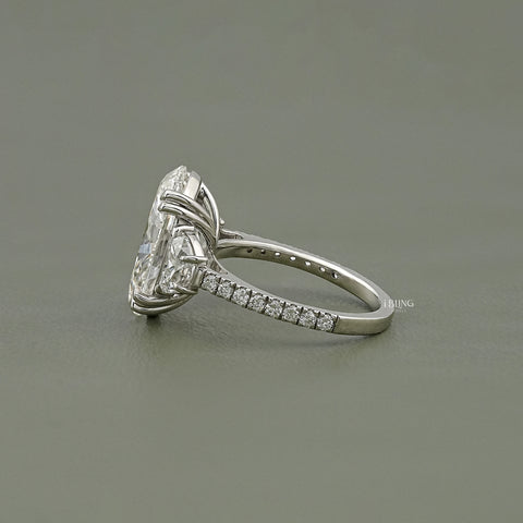 Three Stone Oval Diamond Engagement Ring