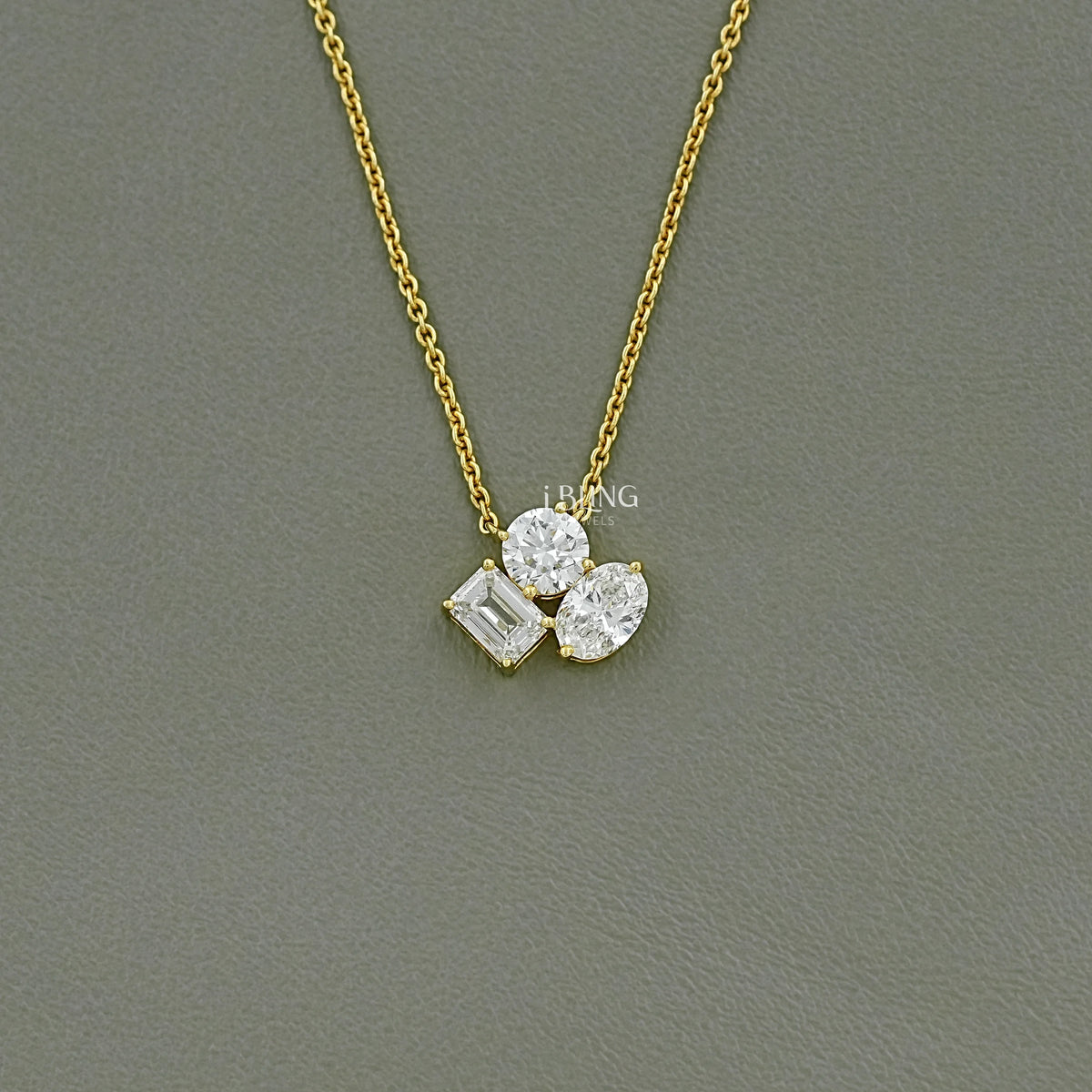 Three Stone Lab Grown Diamond Necklace