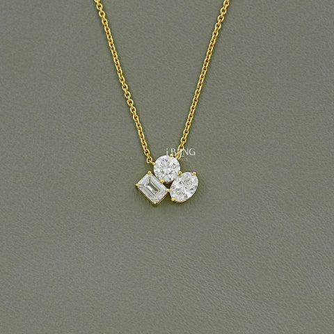 Three Stone Lab Grown Diamond Necklace