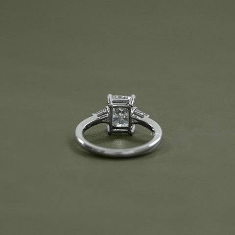 Radiant Cut Lab Diamond Three Stone Ring