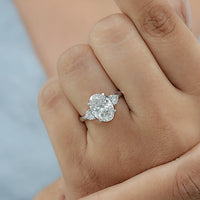 Three Stone Oval Diamond Engagement Ring