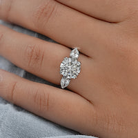 Three Stone Round Diamond Engagement Ring