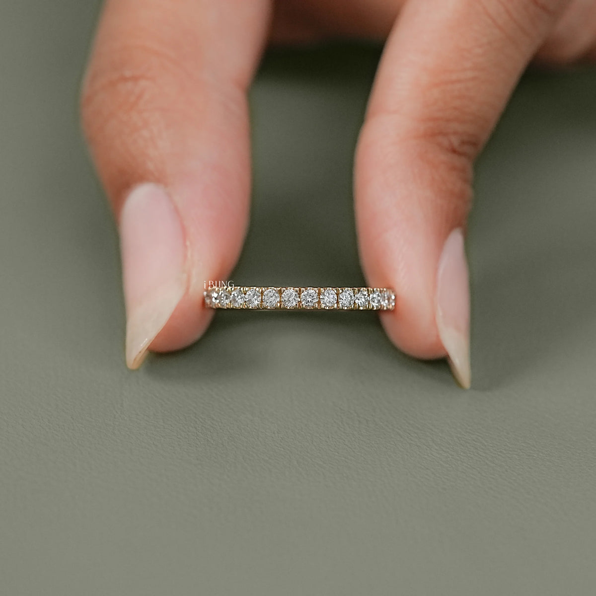 Round Cut Lab Diamond Tinny Half Eternity Band