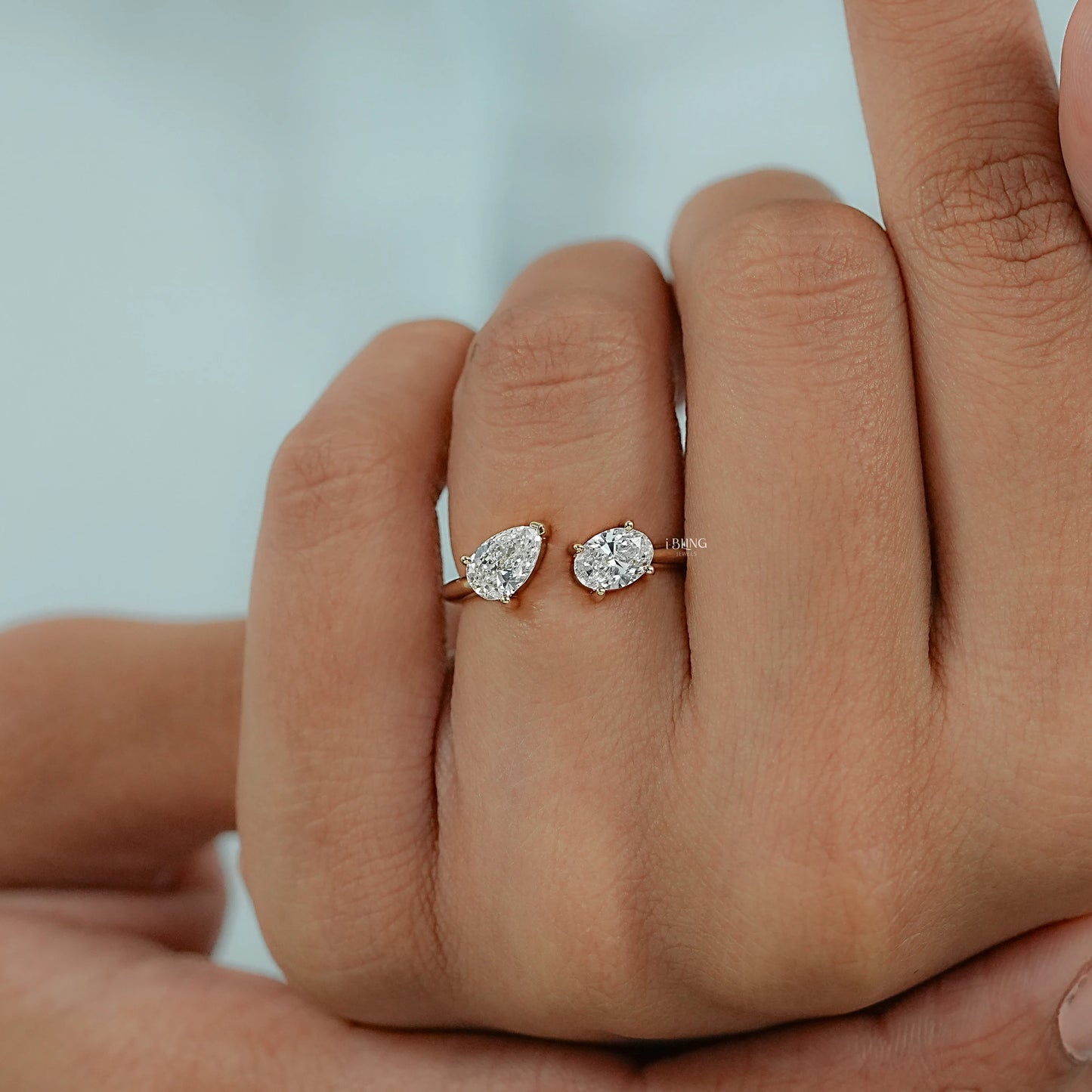 Two Stone Lab Diamond Toi Moi Engagement Ring Ring