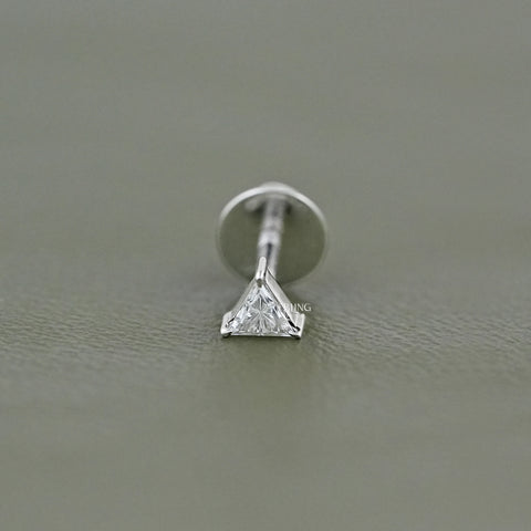 Triangle Cut Lab Diamond Men's Stud