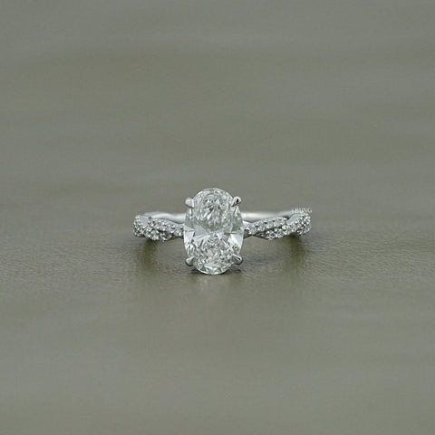 Twisted Accent Oval Cut Engagement Ring