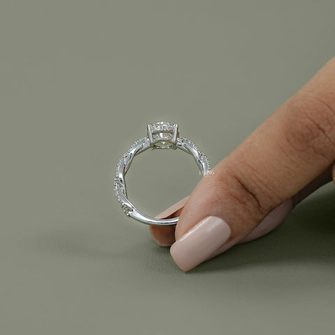 Twisted Accent Oval Cut Engagement Ring
