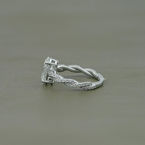 Twisted Accent Oval Cut Engagement Ring
