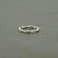 Round Cut Lab Diamond Twisted Wedding Band