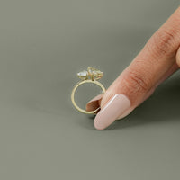 Pear Cut Lab Diamond Toi Moi Engagement Ring