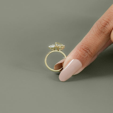 Pear Cut Lab Diamond Toi Moi Engagement Ring