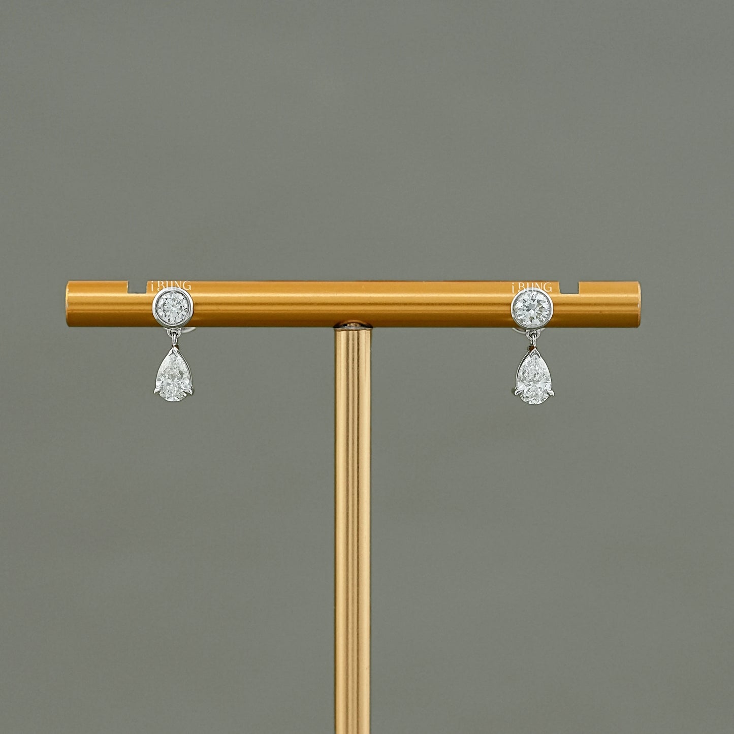Pear Cut Lab Diamond Dangle Drop Earrings