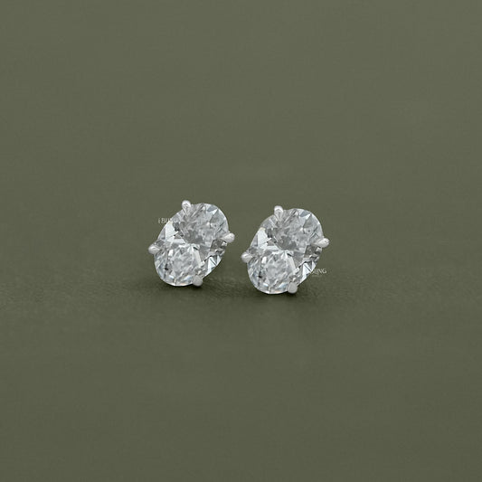 Oval Lab Diamond Stud Earrings