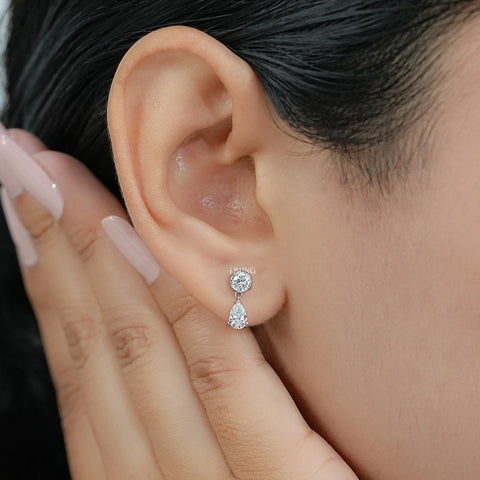Pear Cut Lab Diamond Dangle Drop Earrings