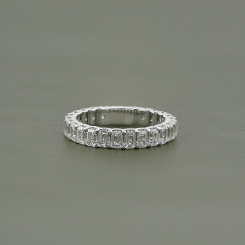 Emerald Cut Lab Diamond Full Eternity Wedding Band