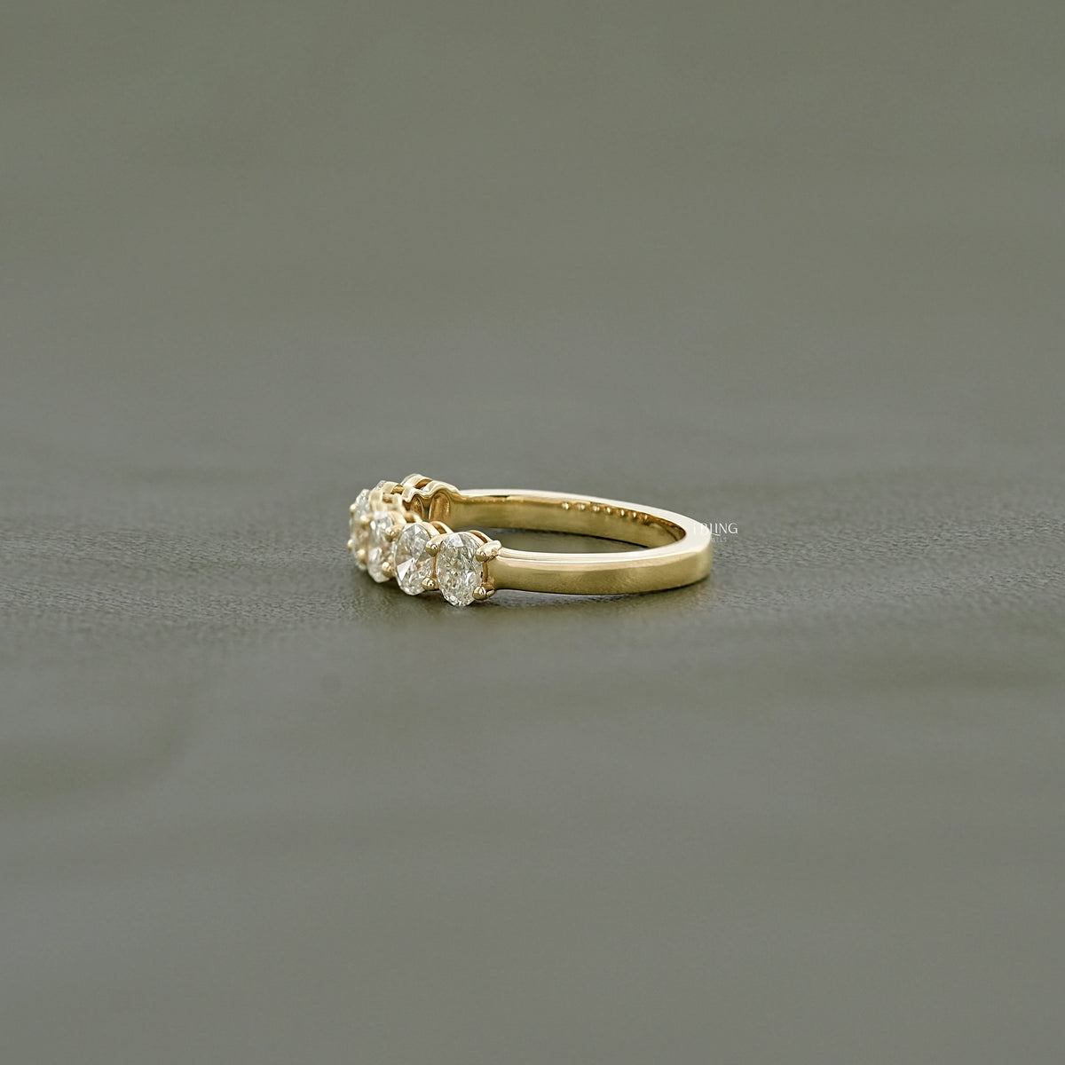 Oval Cut Lab Diamond Half Eternity Wedding Band