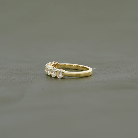 Oval Cut Lab Diamond Half Eternity Wedding Band