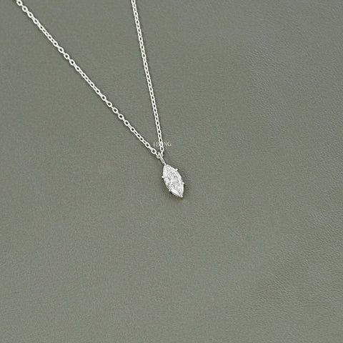 Marquise Cut Lab Diamond Solitaire Pendant Necklace
