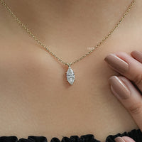 Marquise Cut Lab Diamond Solitaire Pendant Necklace