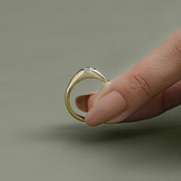 Flush Set Old Mine Cushion Cut Diamond Engagement Ring