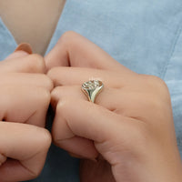 Yellow Gold Personalized Monogram Signet Ring