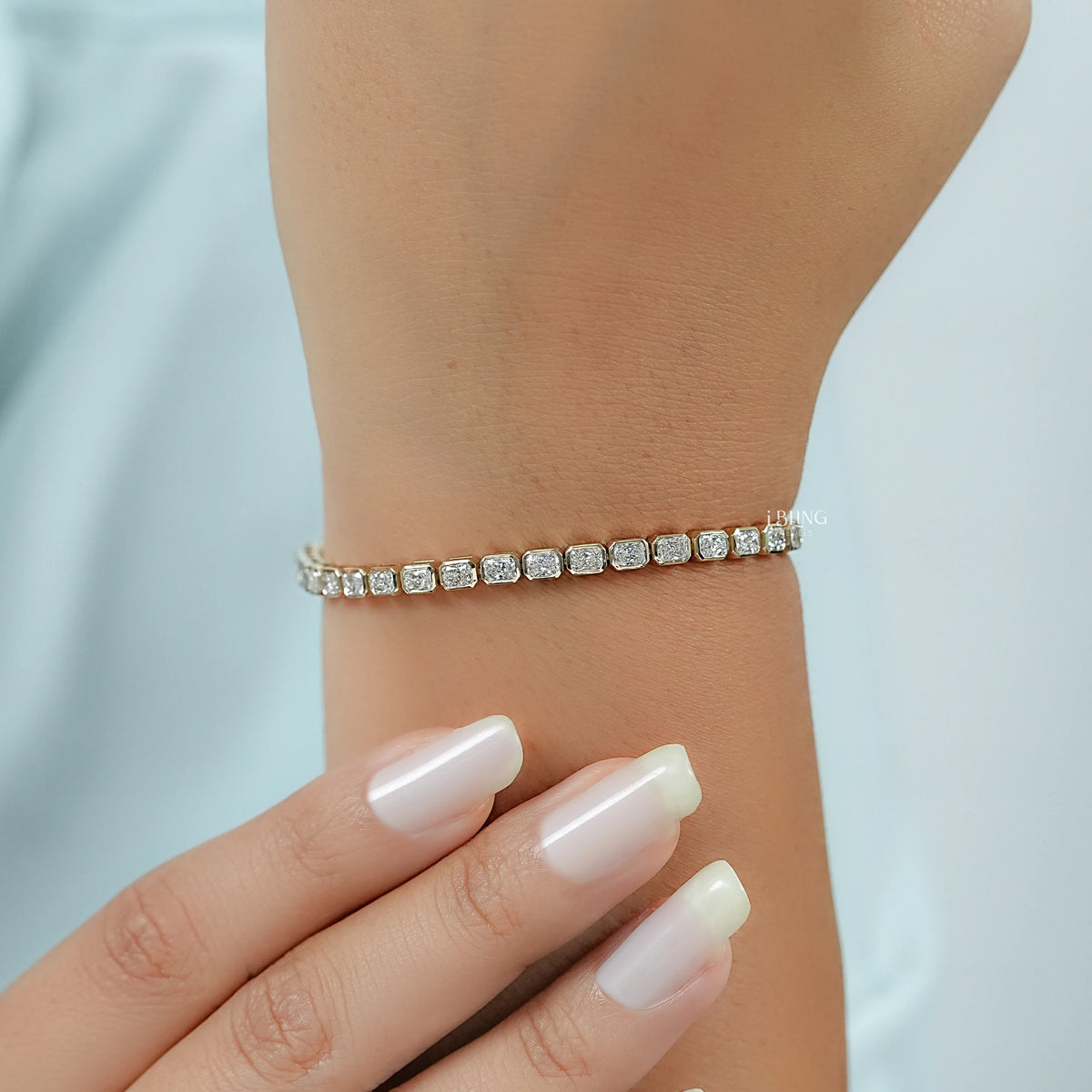Bezel Set Radiant Cut Lab Diamond Tennis Bracelet Tennis Bracelet