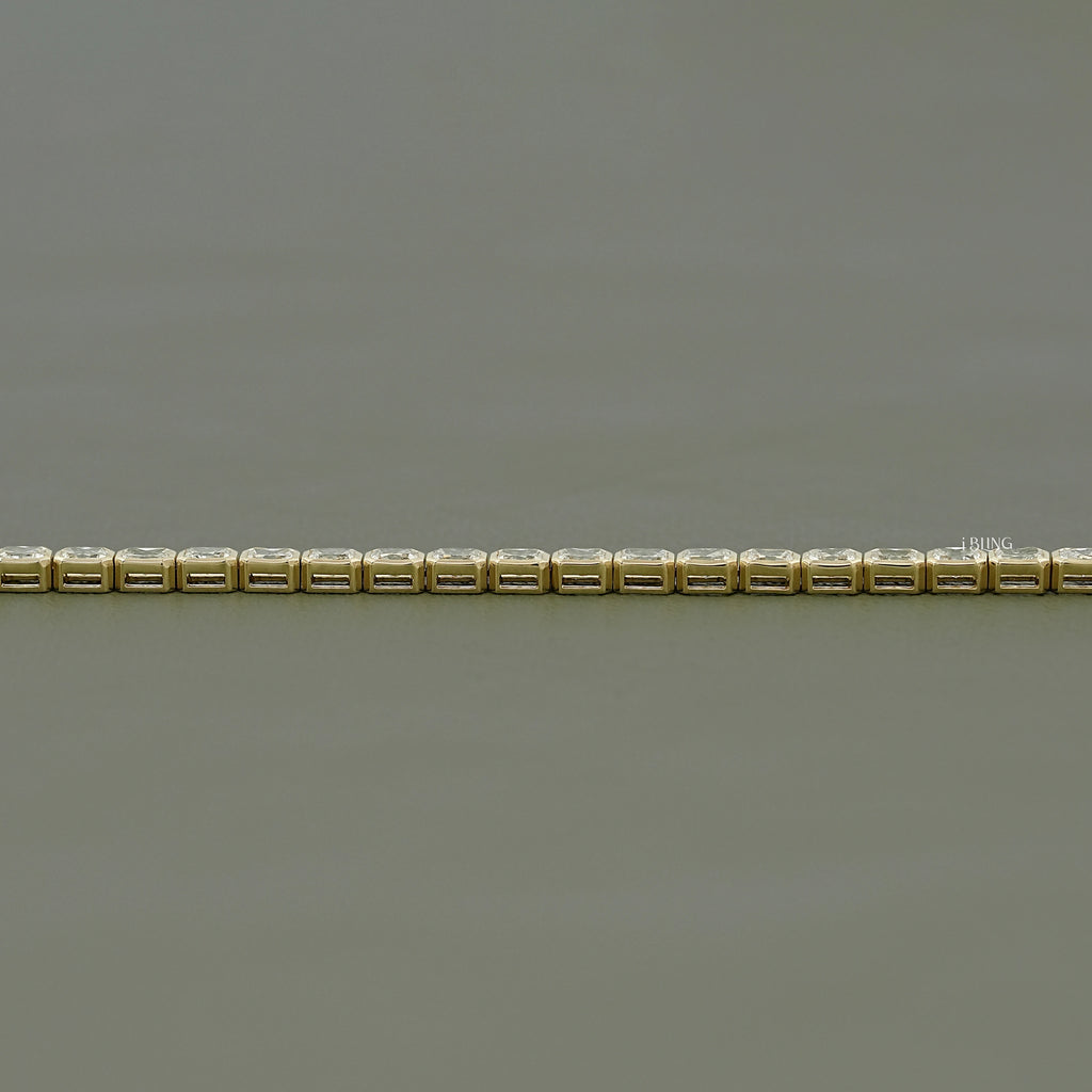 Bezel Set Radiant Cut Lab Diamond Tennis Bracelet