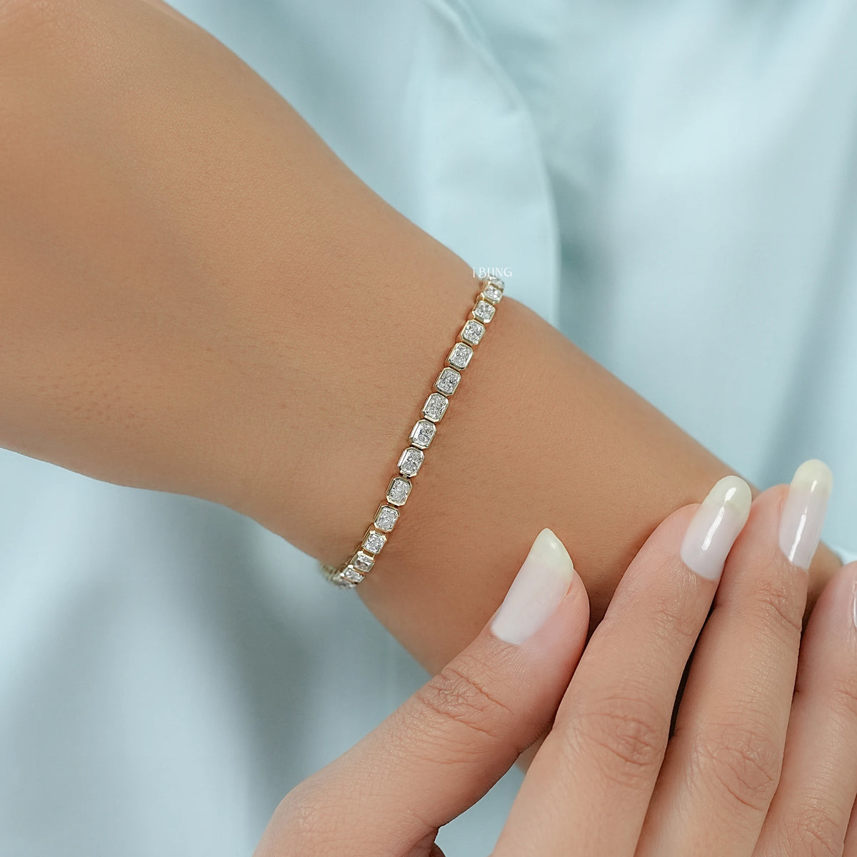 Bezel Set Radiant Cut Lab Diamond Tennis Bracelet Tennis Bracelet