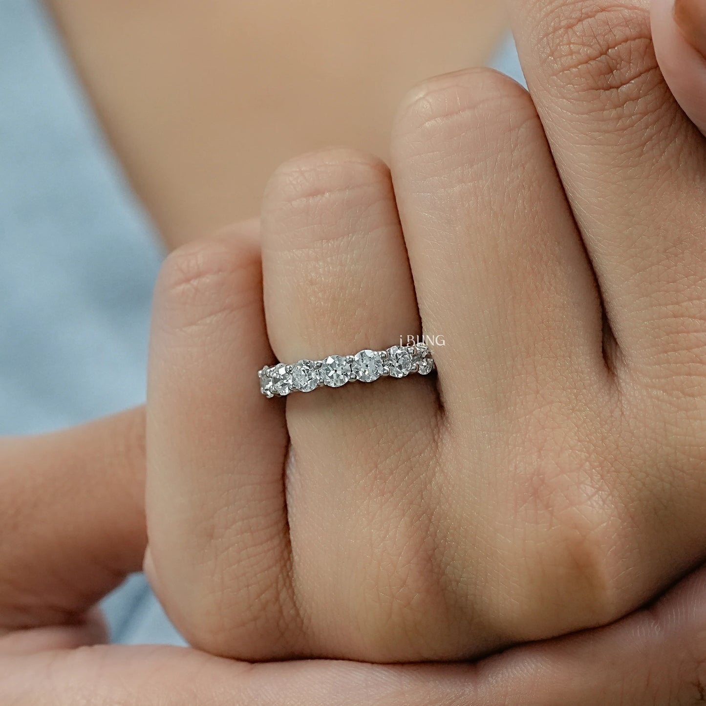 Round Lab Grown Diamond Eternity Wedding Band Full Eternity